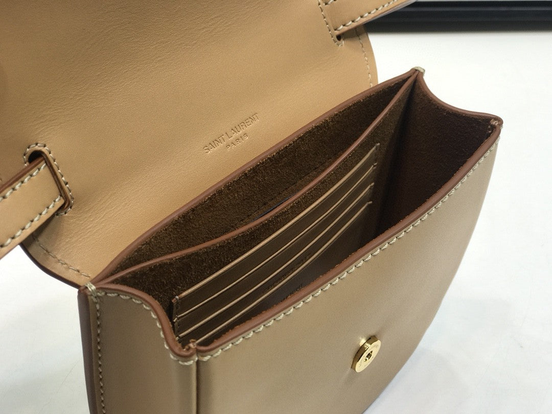 YSSL Kaia Small Satchel Brown For Women 7in/18.5cm YSL 619740BWR6W2725