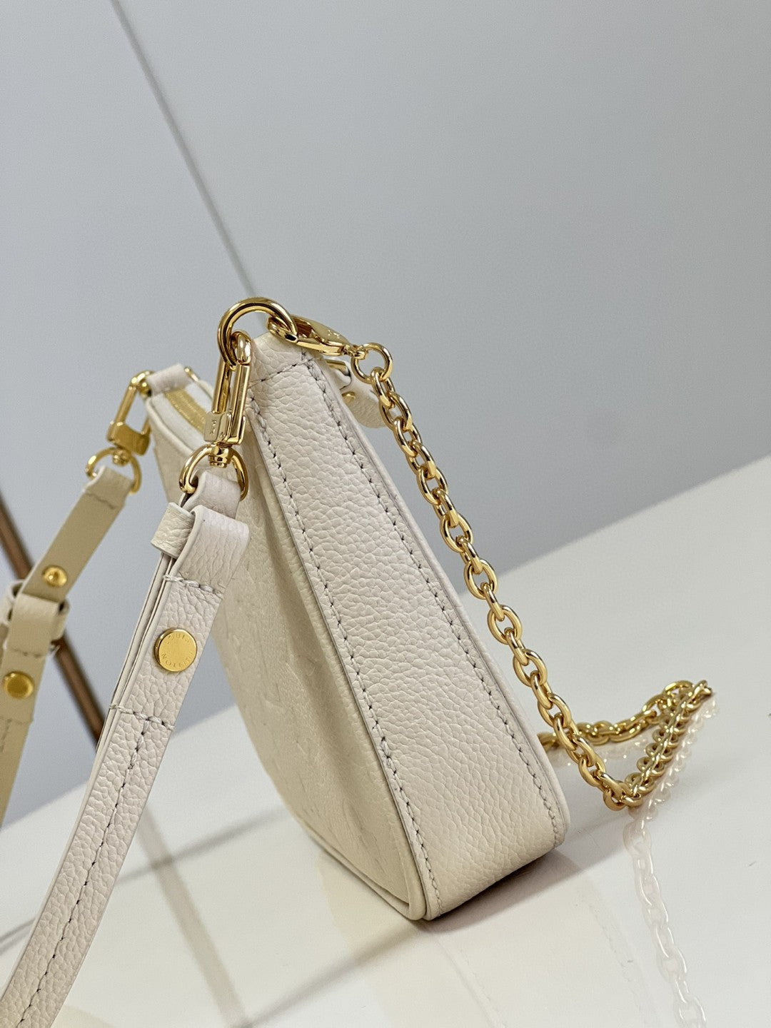 Top Quality Easy Pouch On Strap Monogram Empreinte Crème White For Spring, Womens Handbags, Shoulder Bags 7.5in/19cm Top Quality M81066