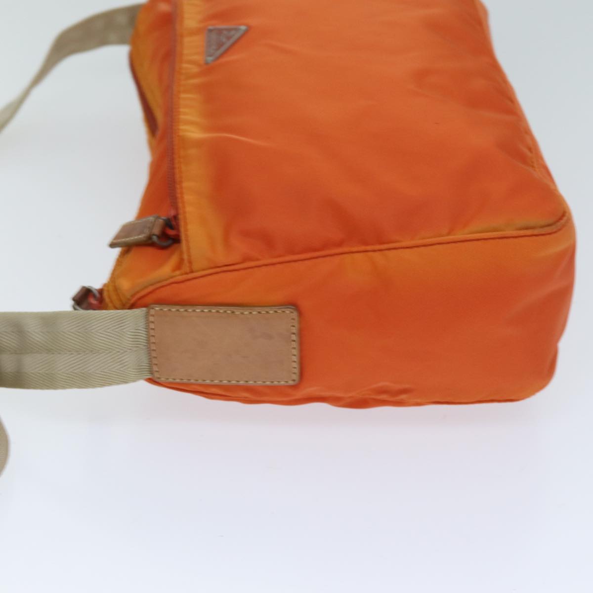 PRADA Shoulder Bag Nylon Orange Auth 74735