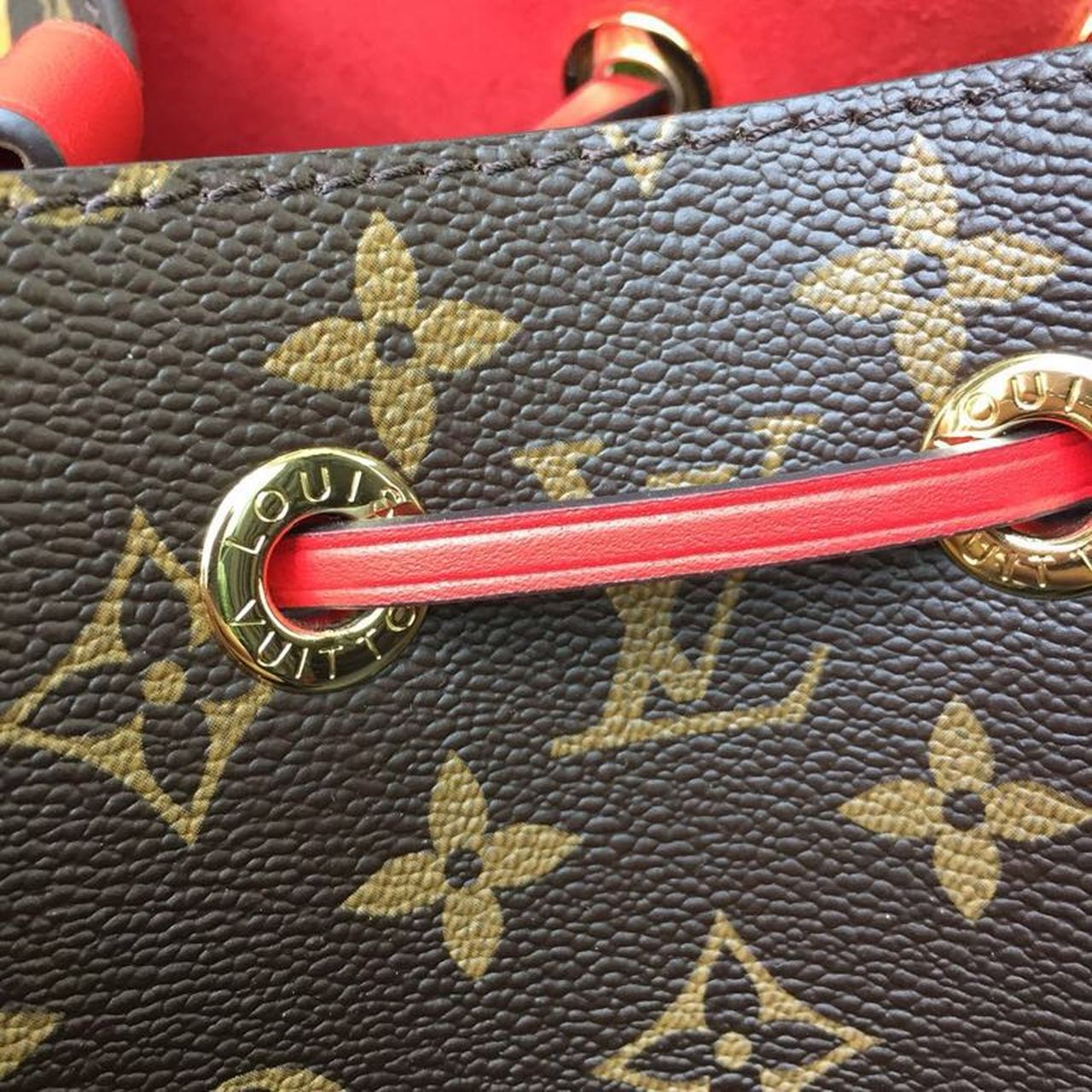 Top Quality NeoNoe MM Bucket Bag Monogram Canvas Coquelicot Red For Women, Womens Handbags, Shoulder And Crossbody Bags 10.2in/26cm Top Quality M44021