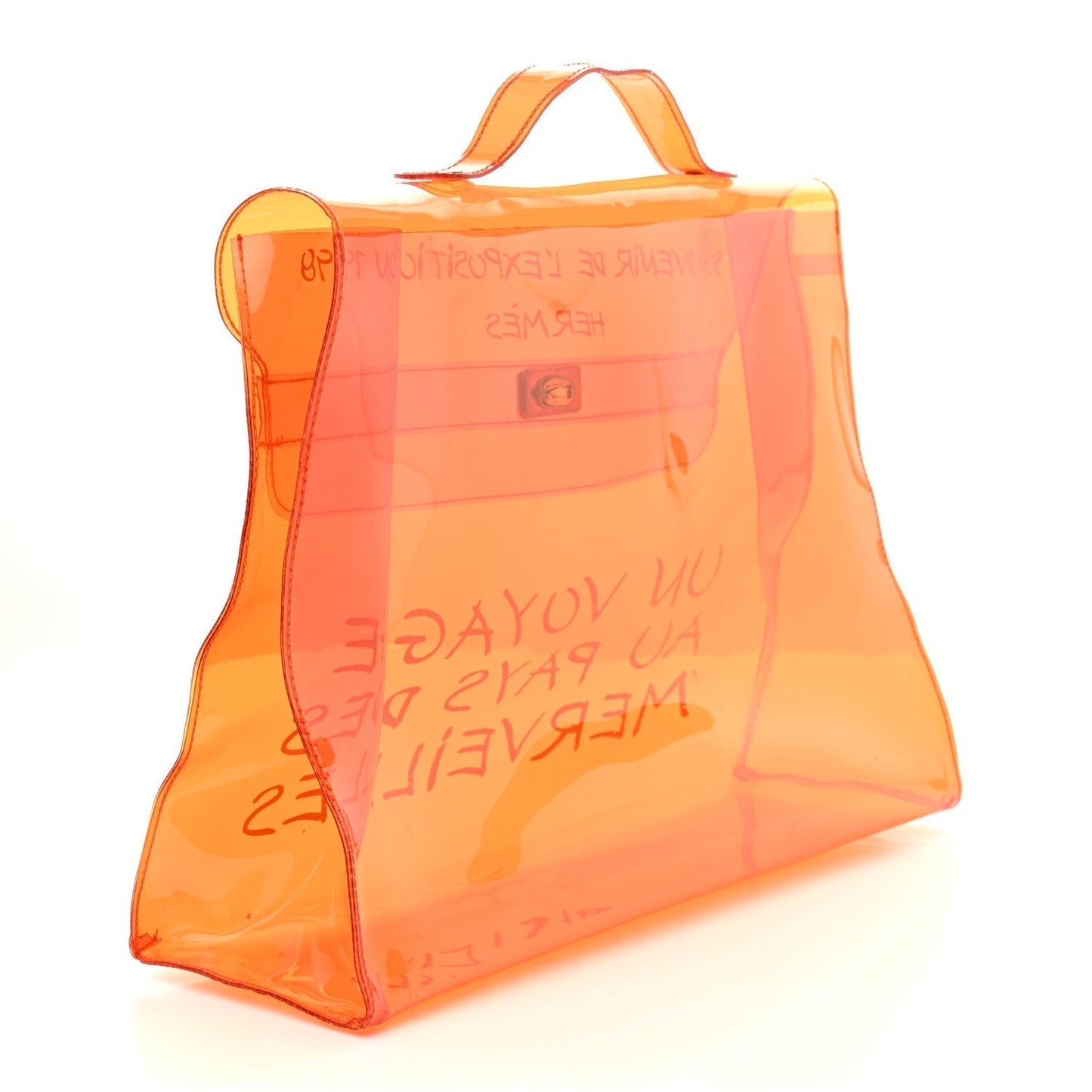 Hermes Vinyl Souvenir De L'Exposition Kelly Orange