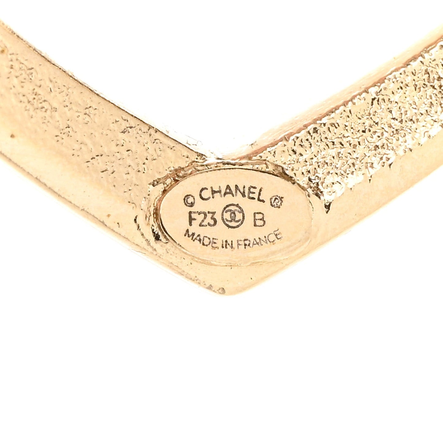 Chanel Metal Crystal CC Open Heart Earrings Gold