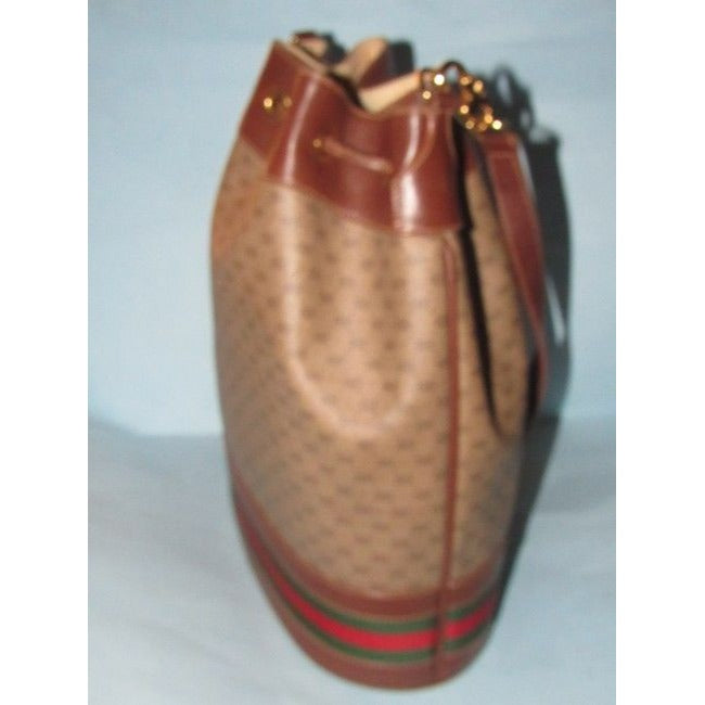 Gucci   Small G Logo Print Coated Canvas And Leather With Red And Green