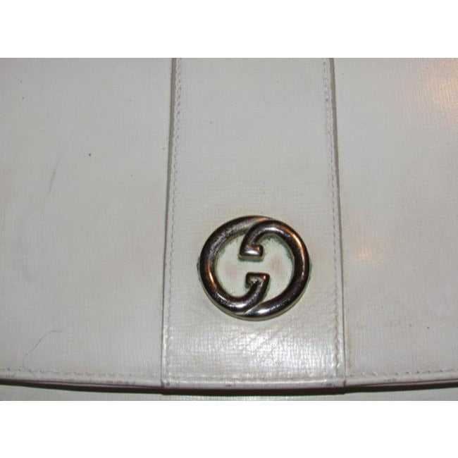 Gucci   White With Chrome Accents Leather Shoulder Bag