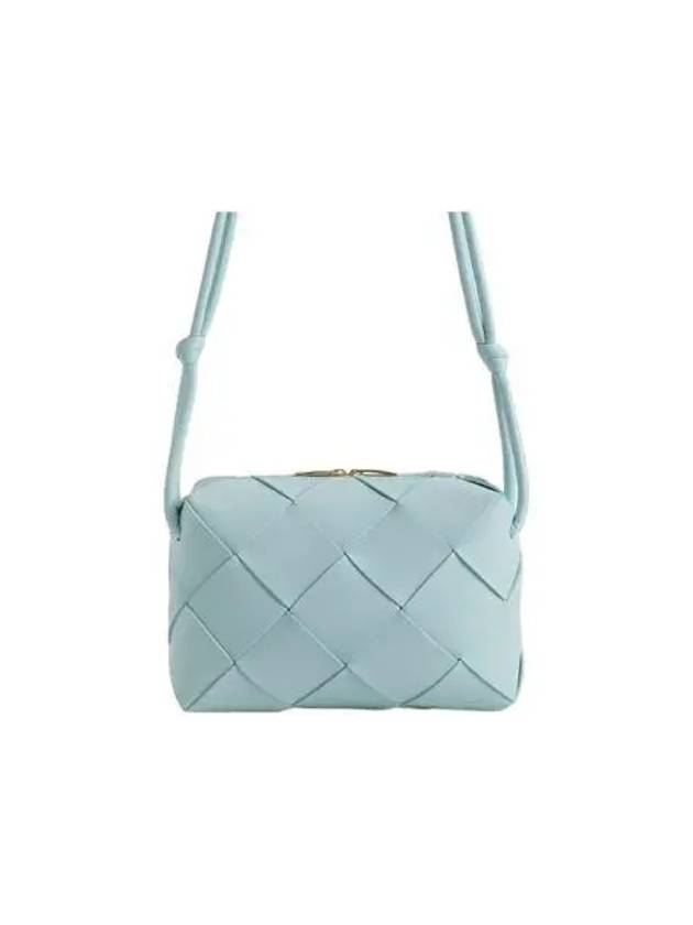 Luxury Bottega Veneta Cassette Intrecciato Small Cross Bag Light Blue