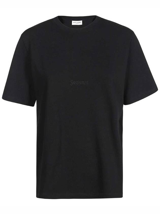 Luxury Saint Laurent Trending 2025 Crew Neck Cotton Short Sleeve T-shirt Black