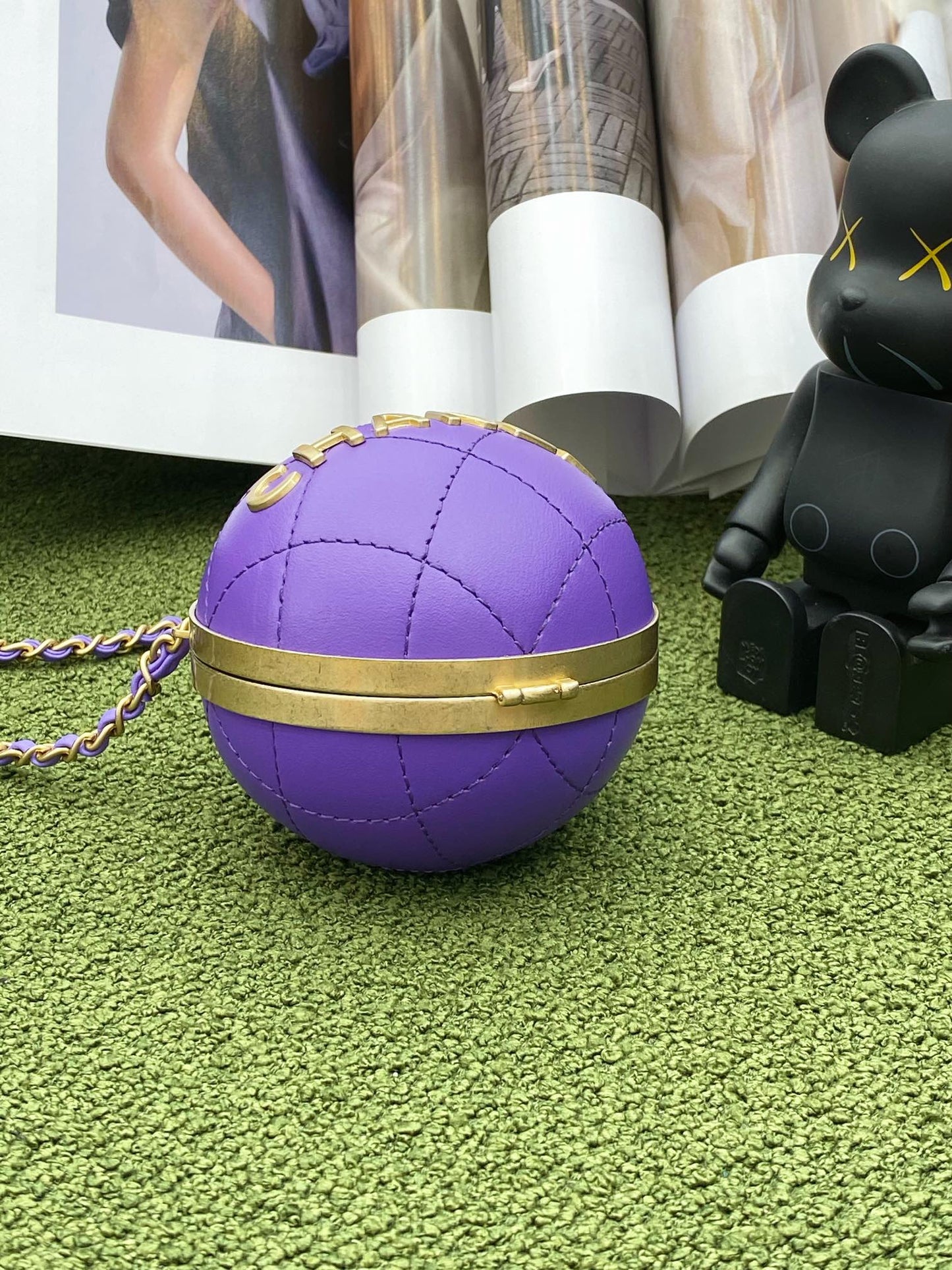 CHL Ball Bag Purple and Gold Chain Bag For Women 23.5cm/95in