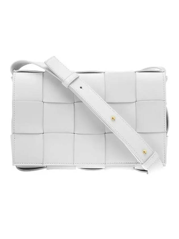 Luxury Bottega Veneta Intrecciato Cassette Cross Bag White