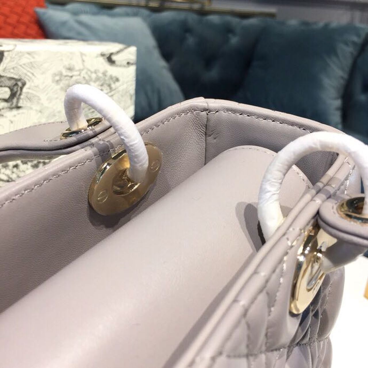 Top Quality Small Lady My ABCBag Steel Gray Cannage  For Women 20cm/8in CD M0538OCAL_M34G