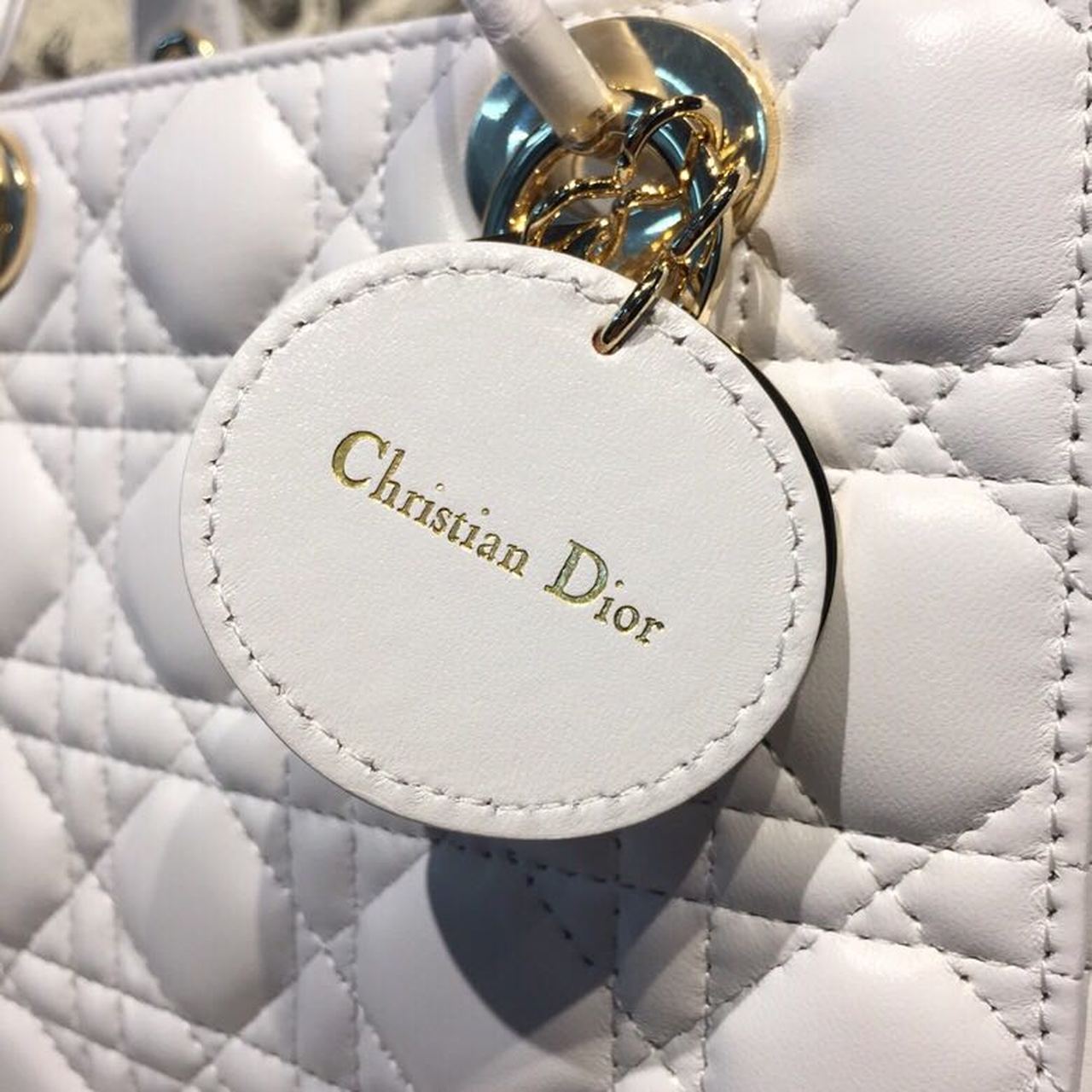 Top Quality Small Lady My ABCBag Latte Cannage White For Women 20cm/8in CD M0538OCAL_M030