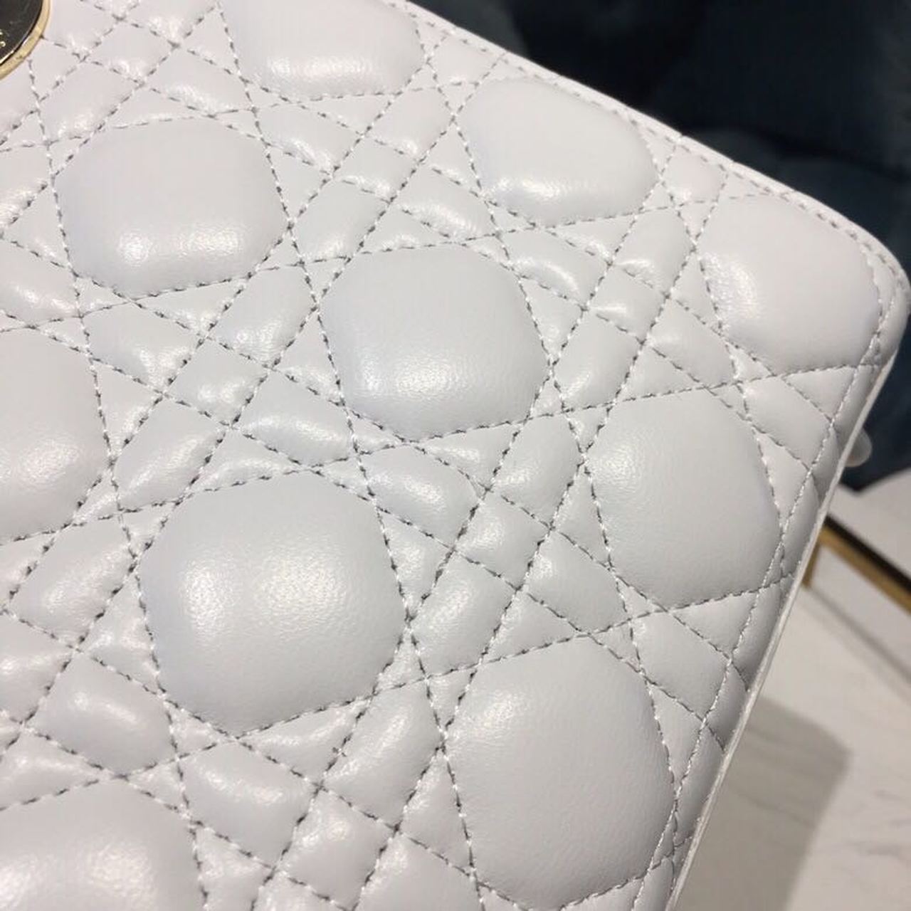 Top Quality Small Lady My ABCBag Latte Cannage White For Women 20cm/8in CD M0538OCAL_M030