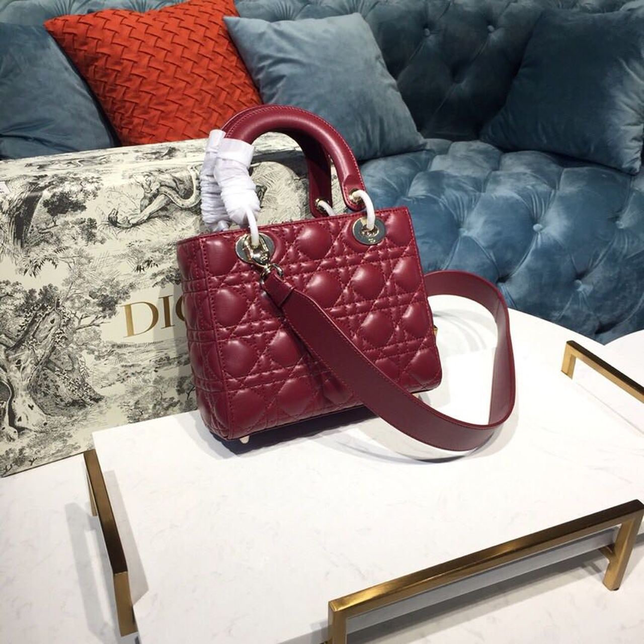 Top Quality Small Lady My ABCBag Cherry Red Cannage  For Women 20cm/8in CD