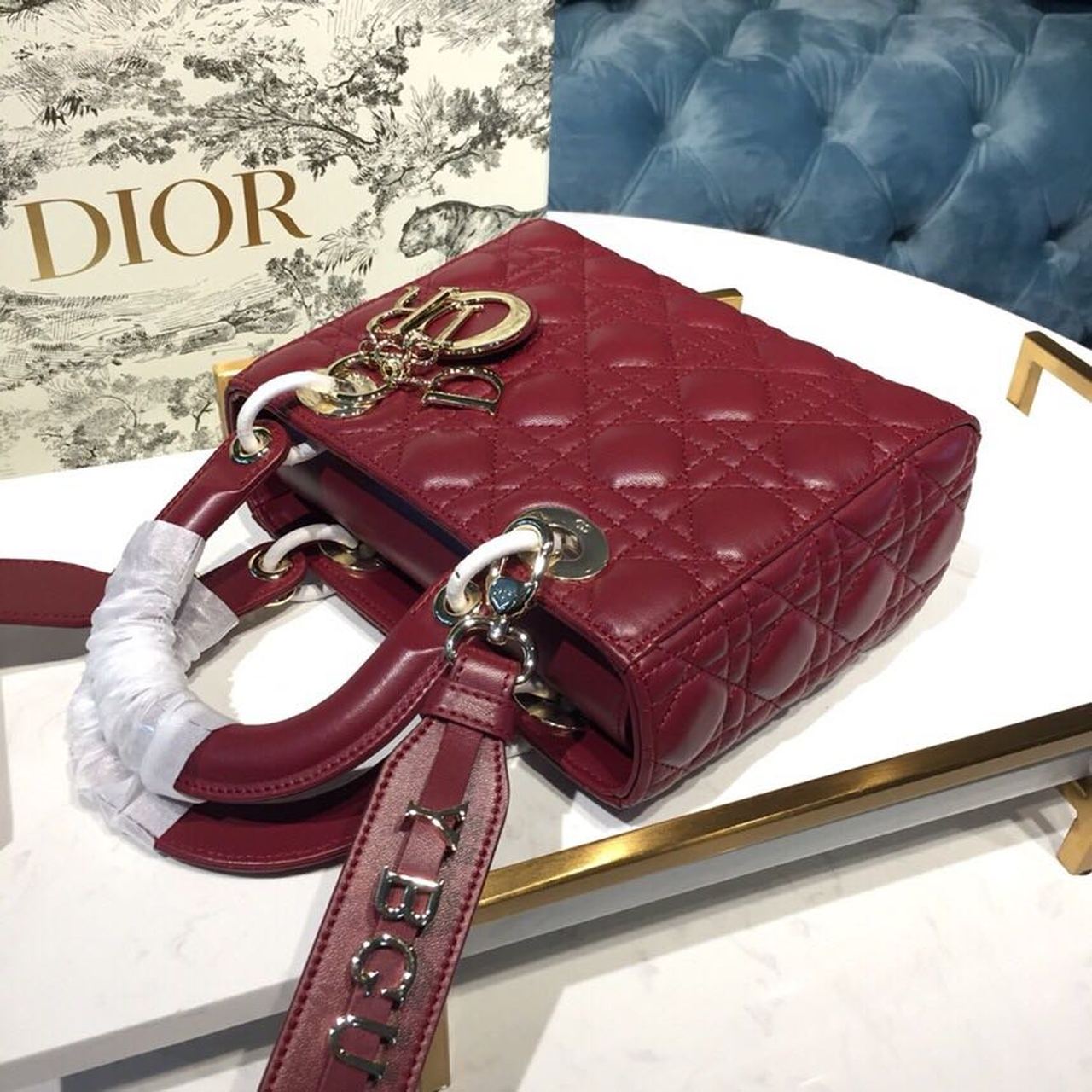 Top Quality Small Lady My ABCBag Cherry Red Cannage  For Women 20cm/8in CD