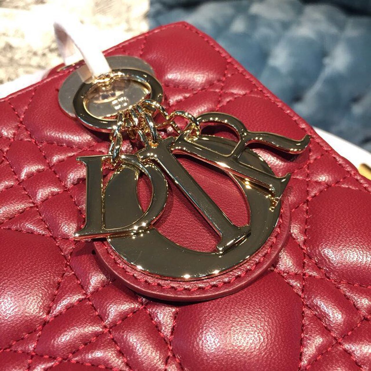 Top Quality Small Lady My ABCBag Cherry Red Cannage  For Women 20cm/8in CD
