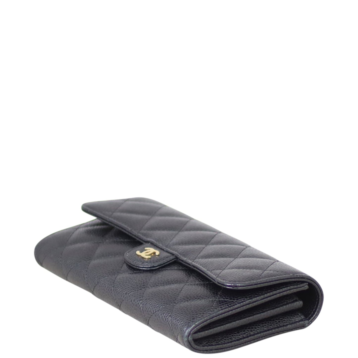 Chanel Classic Flap Long Wallet | Black Gold Hardware