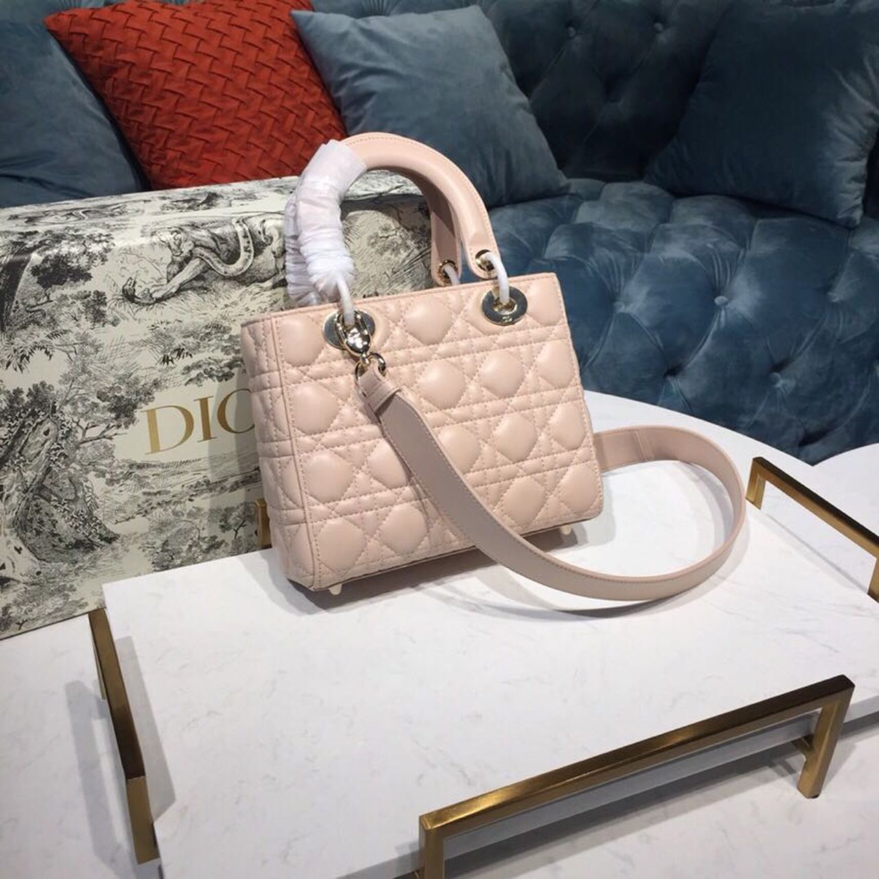Top Quality Small Lady My ABCBag Powder Pink Cannage For Women 20cm/8in CD