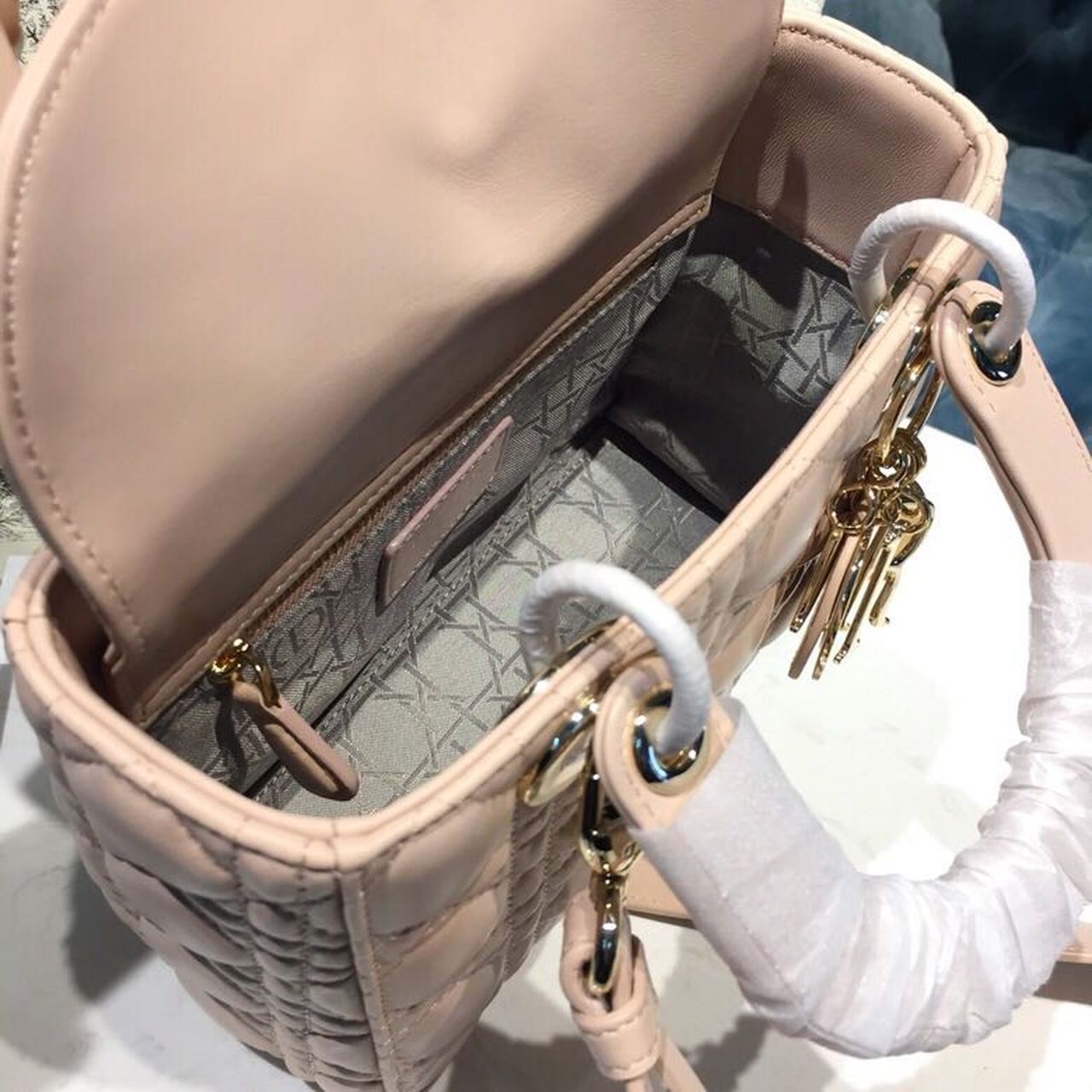 Top Quality Small Lady My ABCBag Powder Pink Cannage For Women 20cm/8in CD