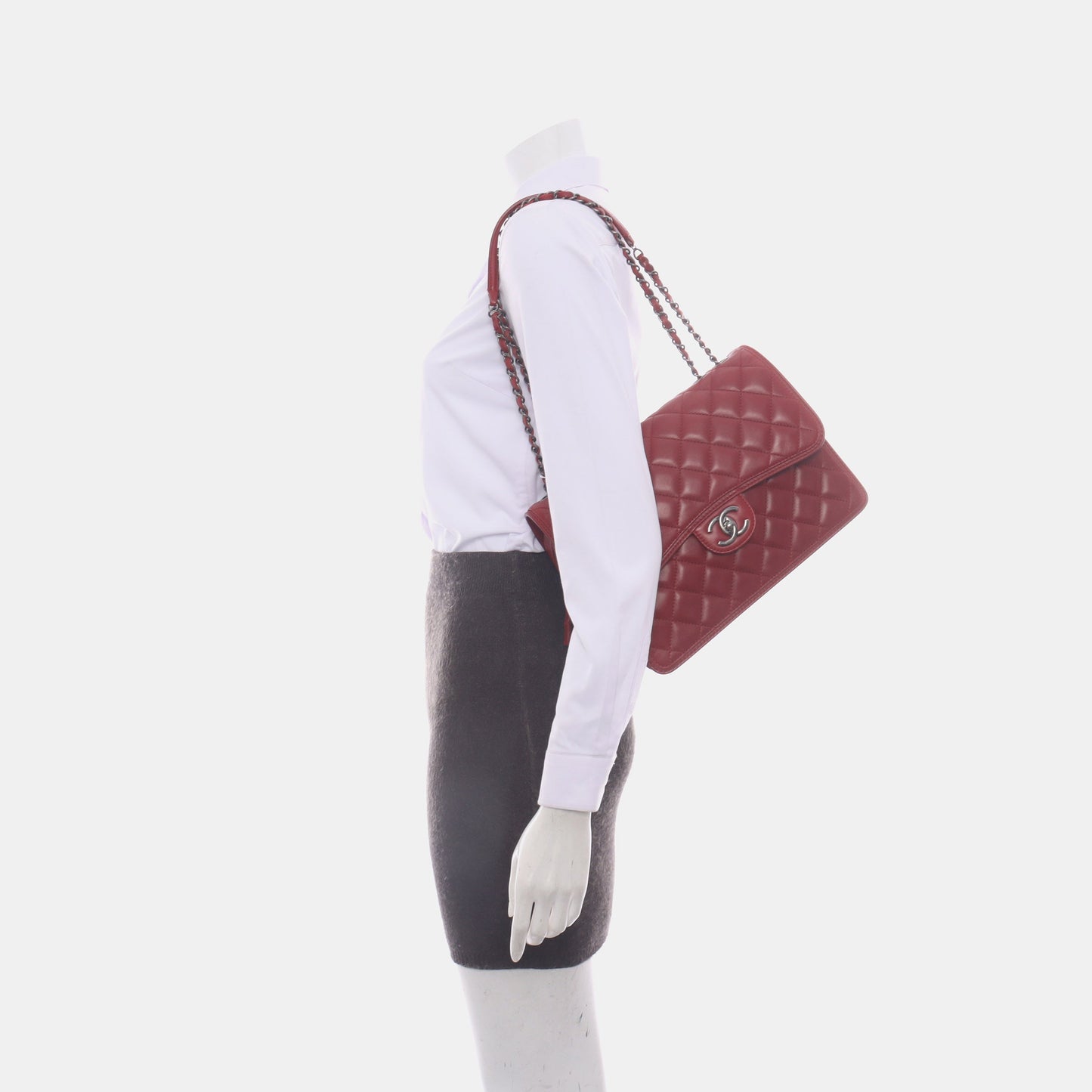 Chanel Classic Flap Jumbo Large Red Calfskin Leather, 2013-2014