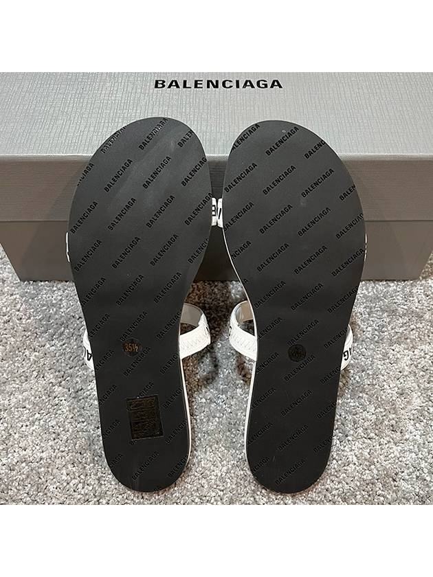 Luxury Balenciaga Trending 2025 Logo Round Slippers White