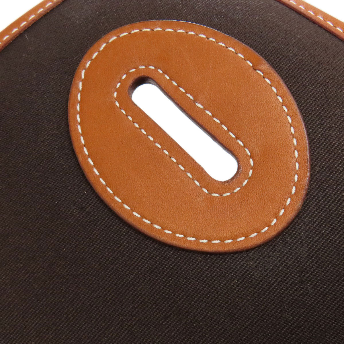 HERMES Shoulder Bag Toile Officier, Calfskin Brown Buenaventura SilverMetal Women  d