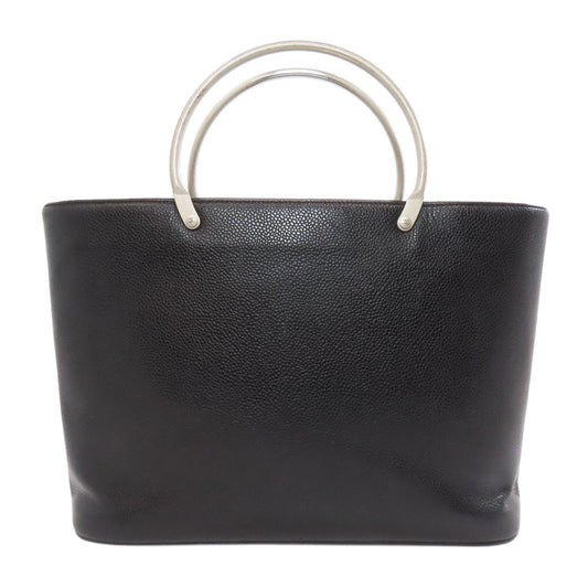 CHANEL Handbag Grained Calfskin Skin black COCO Mark