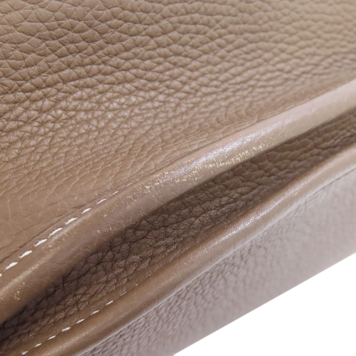 HERMES Shoulder Bag Taurillon Clemence beige Evelyn 3 PM Etoupe Gold Metal Women  d