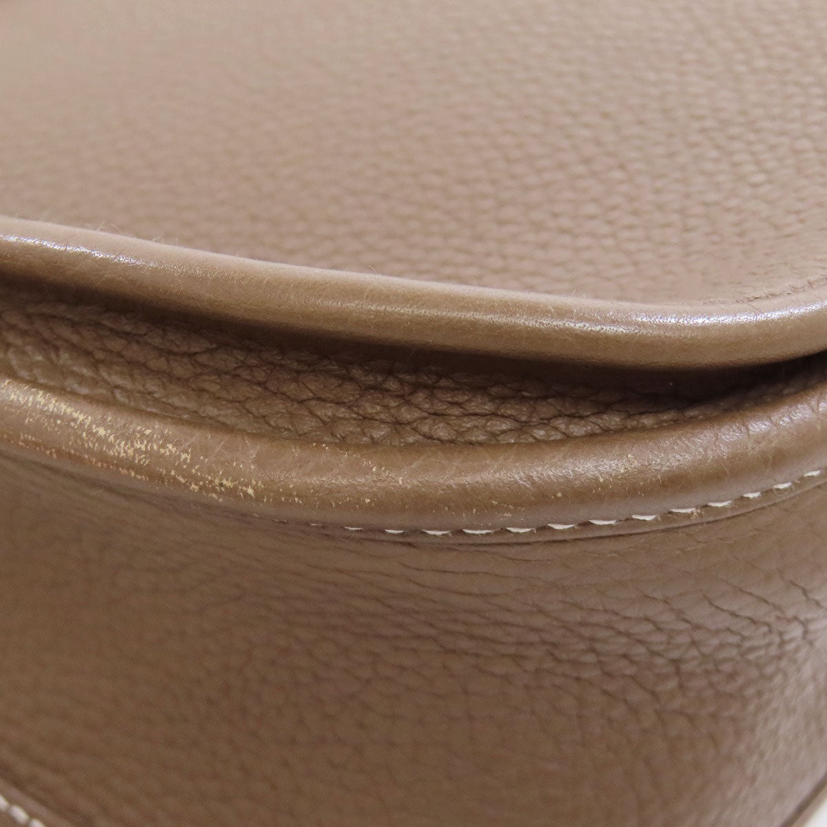 HERMES Shoulder Bag Taurillon Clemence beige Evelyn 3 PM Etoupe Gold Metal Women  d
