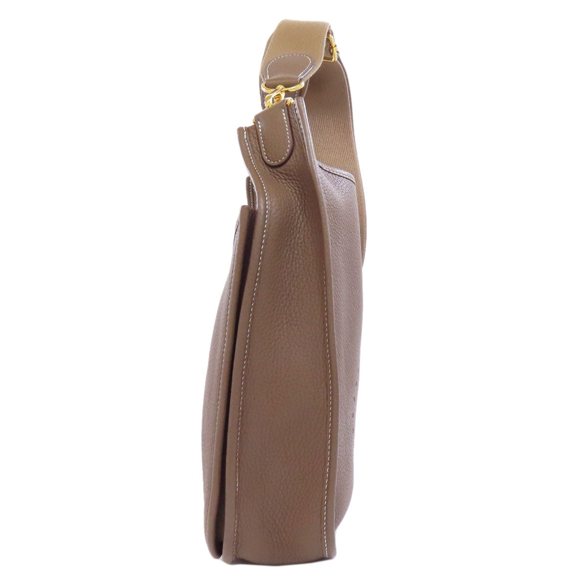HERMES Shoulder Bag Taurillon Clemence beige Evelyn 3 PM Etoupe Gold Metal Women  d