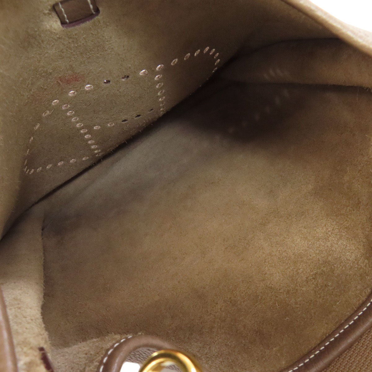 HERMES Shoulder Bag Taurillon Clemence beige Evelyn 3 PM Etoupe Gold Metal Women  d