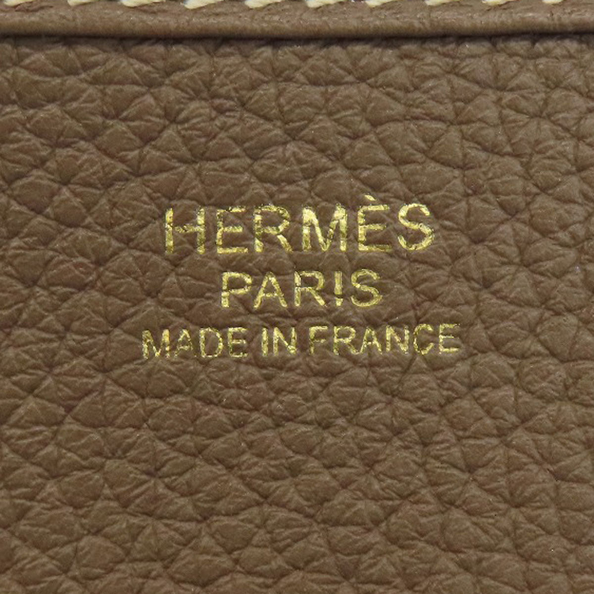 HERMES Shoulder Bag Taurillon Clemence beige Evelyn 3 PM Etoupe Gold Metal Women  d