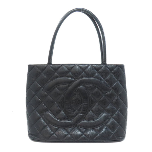 CHANEL Tote Bag Grained Calfskin Skin black   Tote Gold Metal