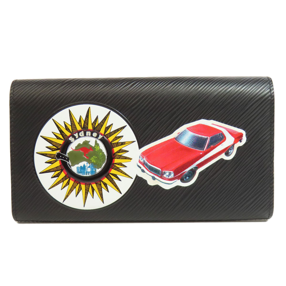 LOUIS VUITTON Long Wallet Purse M62008 Epi black Portefeuille Twist Sticker