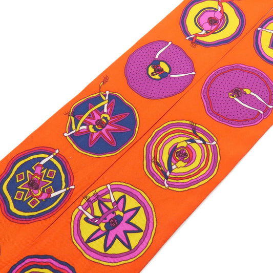 HERMES scarf silk Orange Twilly ballerina Women  d
