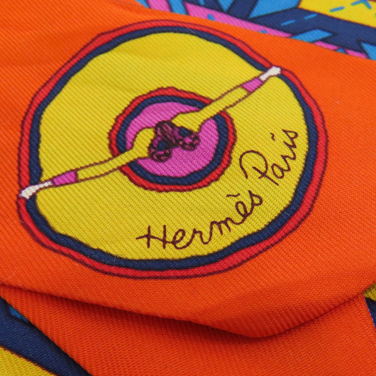 HERMES scarf silk Orange Twilly ballerina Women  d