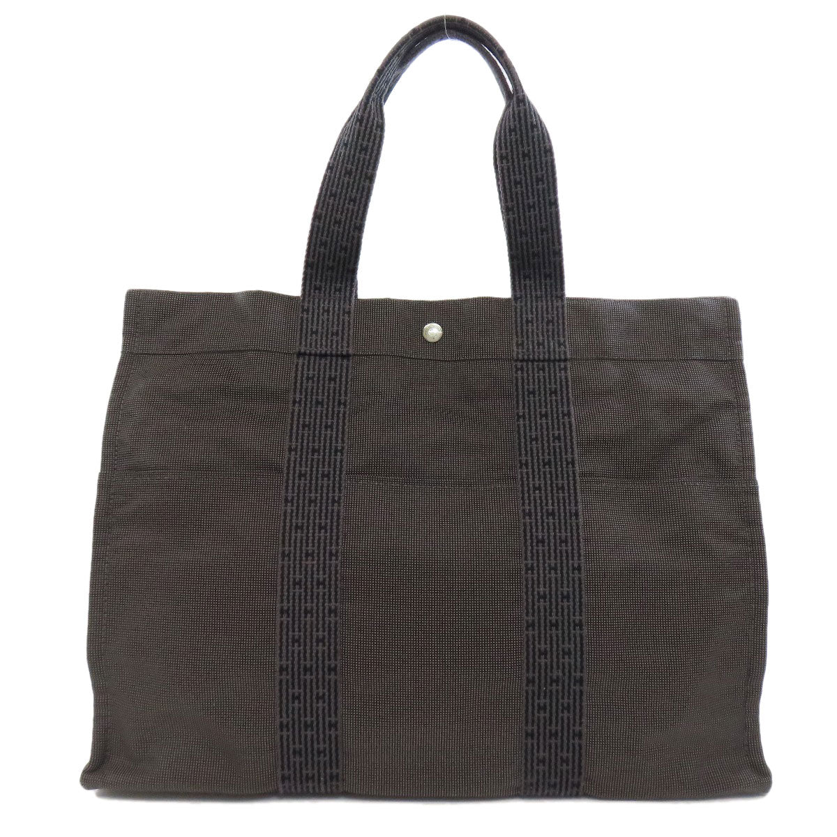 HERMES Tote Bag canvas gray Her LineGM Women  d