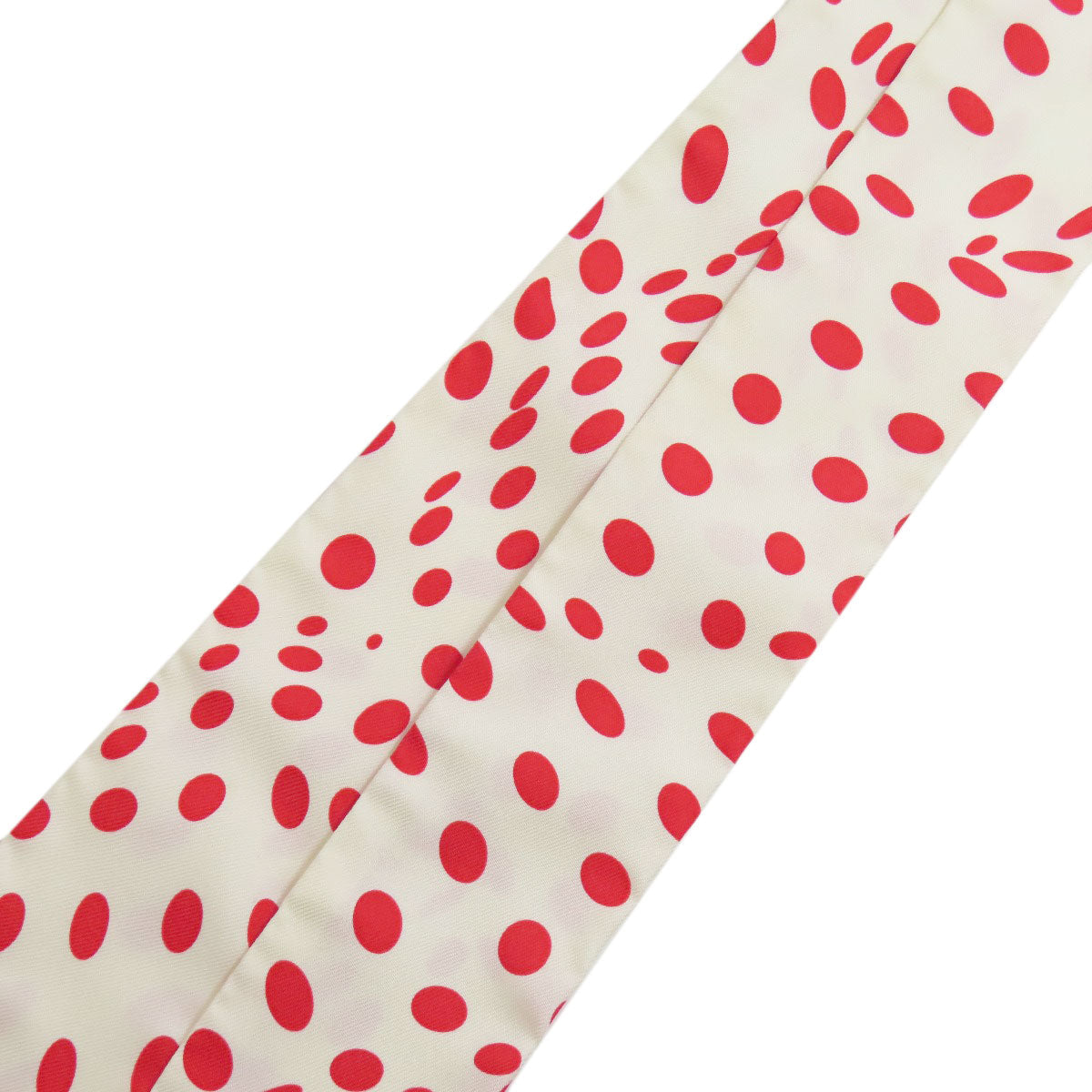 HERMES scarf silk white Twilly Hola Flamenca Dot Pattern Women  d