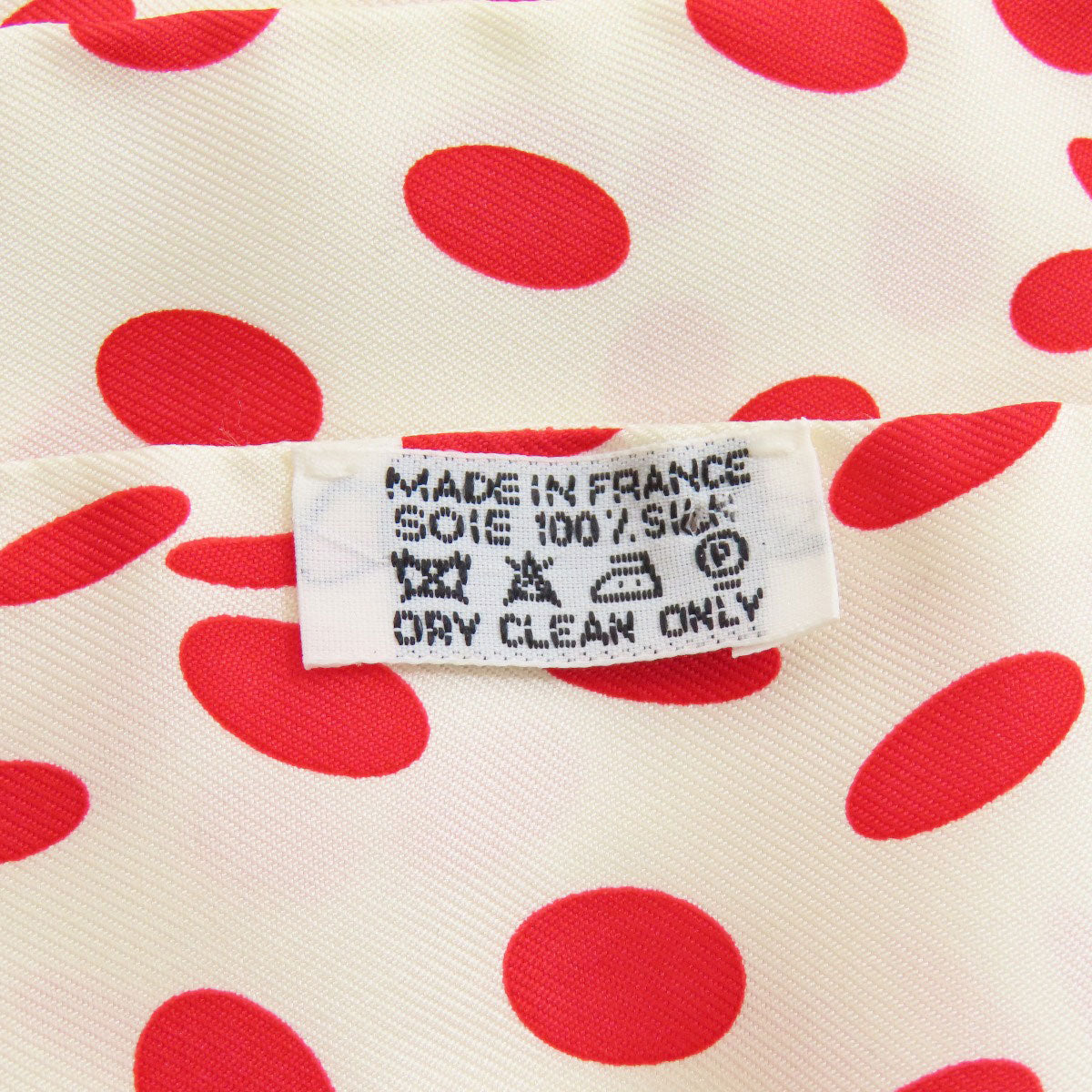 HERMES scarf silk white Twilly Hola Flamenca Dot Pattern Women  d