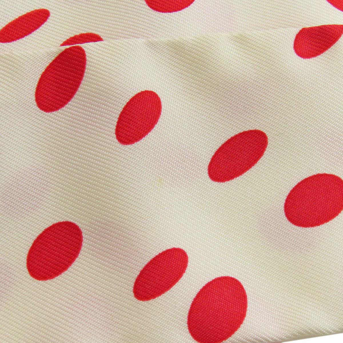 HERMES scarf silk white Twilly Hola Flamenca Dot Pattern Women  d