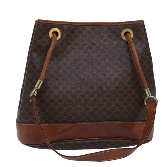 Luxury CELINE Macadam Canvas Shoulder Bag PVC Brown  75369