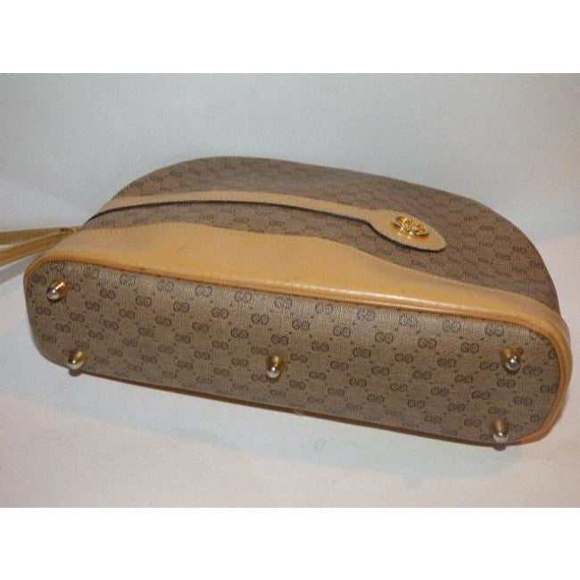 Gucci   Shades Of Brown Leather Coated Canvas Cross Body Bag