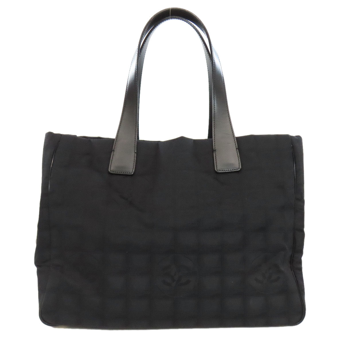 CHANEL Tote Bag Nylon jacquard black New Travel Line MM