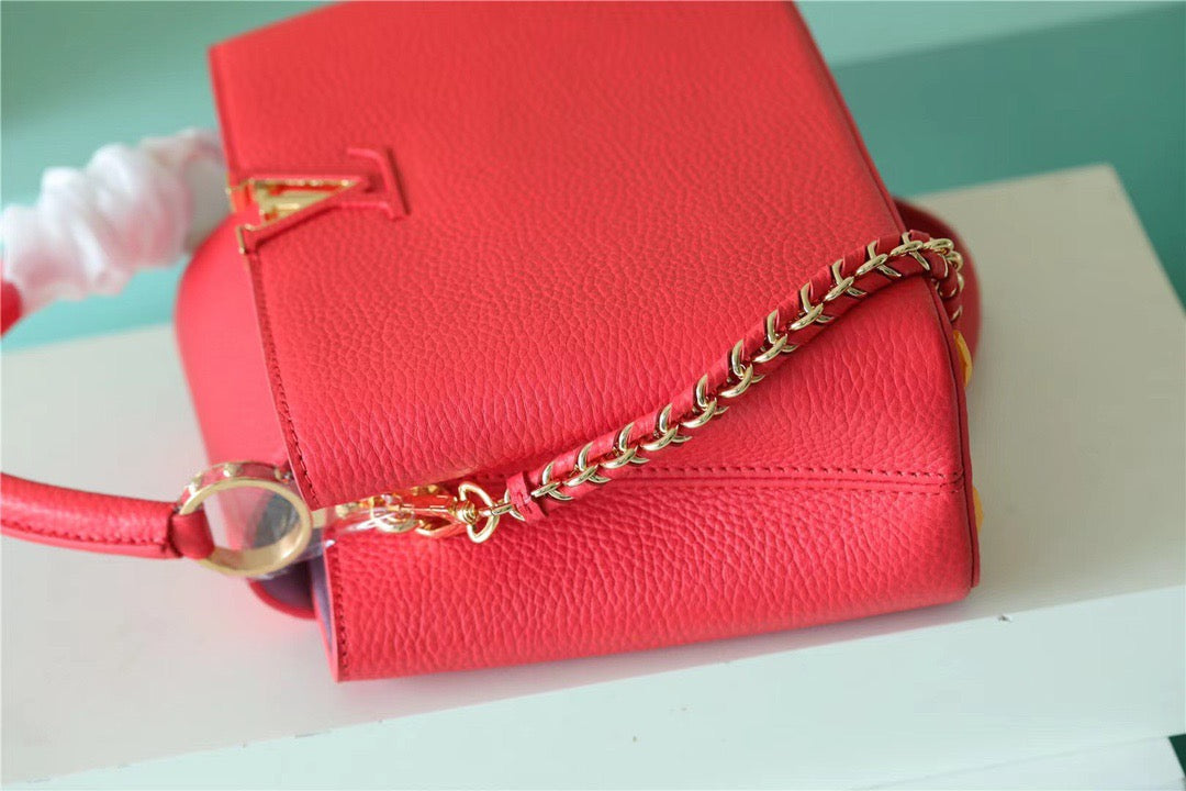 Top Quality Capucines BB Taurillon Red For Women, Womens Bags, Shoulder And Crossbody Bags 10.6in/27cm Top Quality