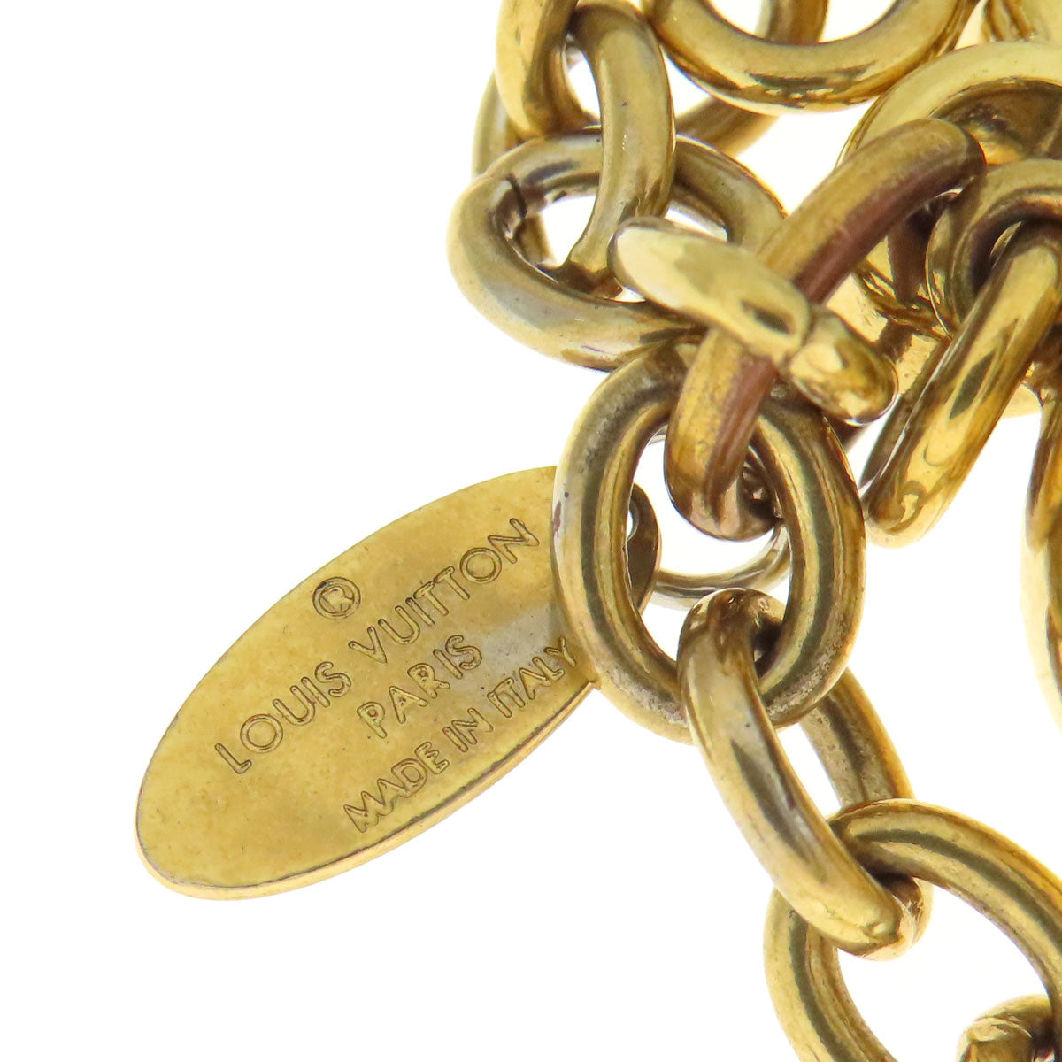 LOUIS VUITTON key ring M67931 metallic gold Blue me