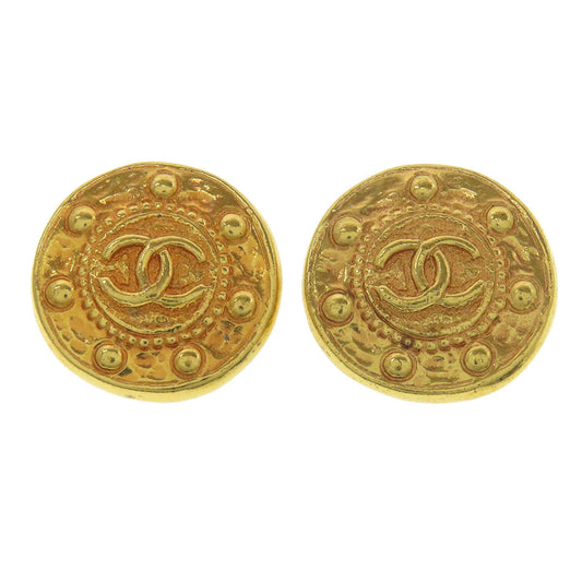 CHANEL Earring metallic gold COCO Mark