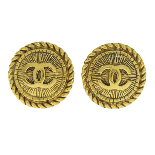 CHANEL Earring metallic gold COCO Mark