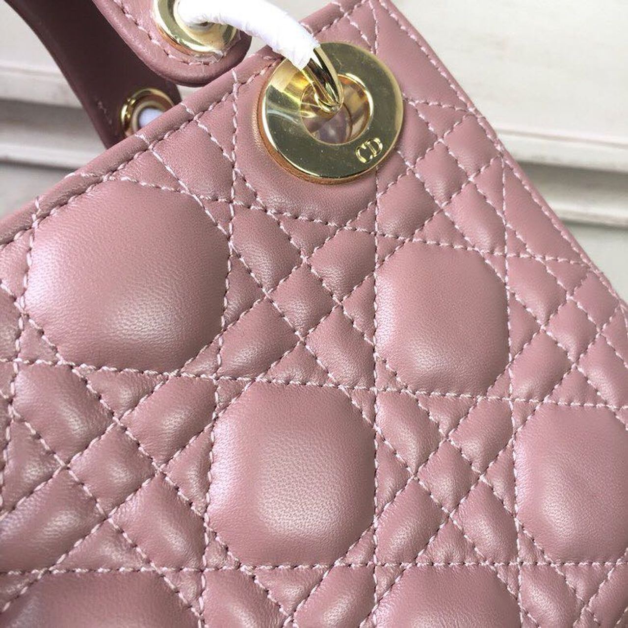 Top Quality Mini Lady Bag Gold Toned Hardware Dusty Pink For Women 18cm/7in CD