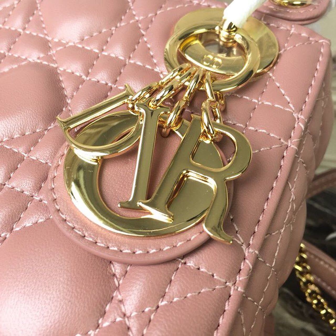 Top Quality Mini Lady Bag Gold Toned Hardware Dusty Pink For Women 18cm/7in CD