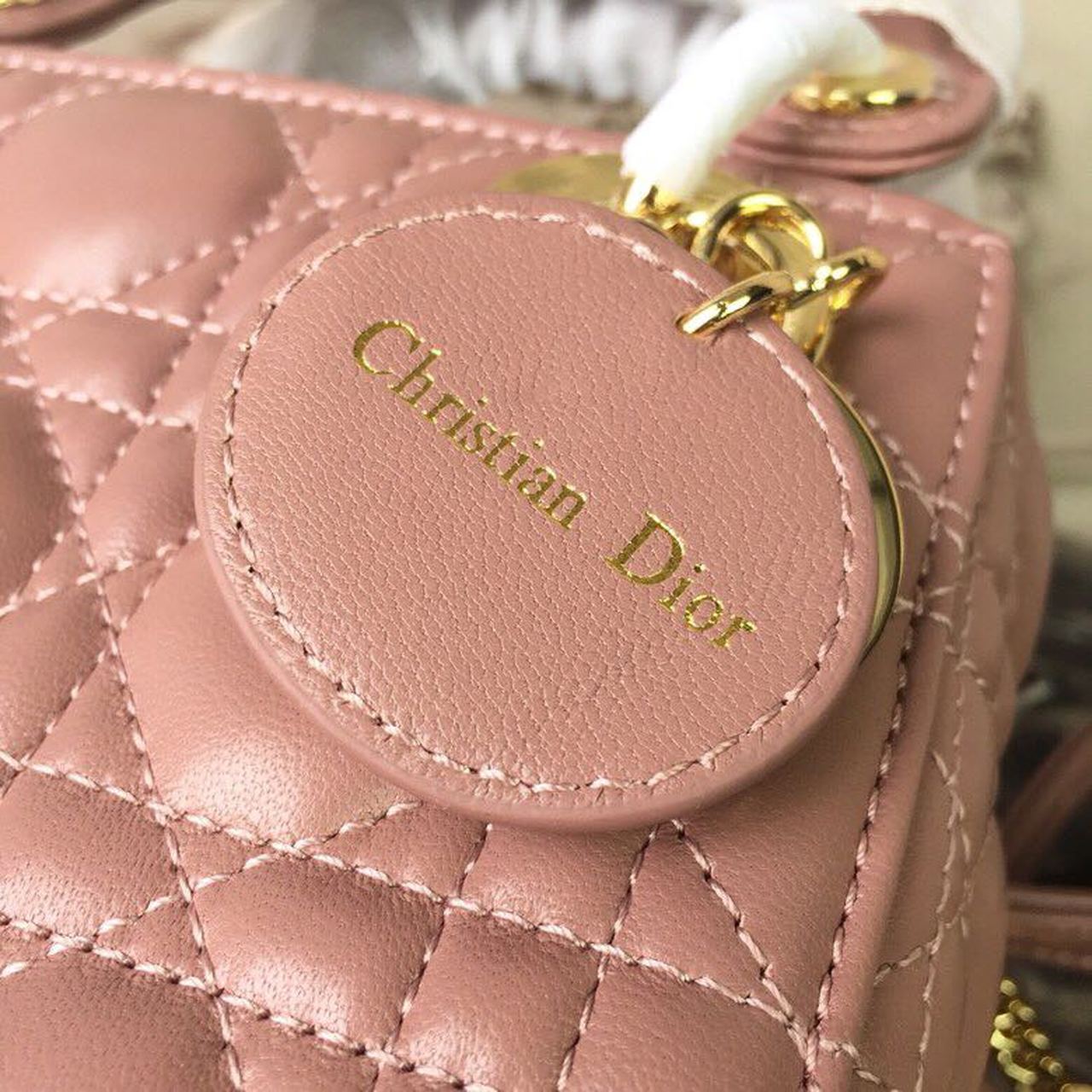 Top Quality Mini Lady Bag Gold Toned Hardware Dusty Pink For Women 18cm/7in CD