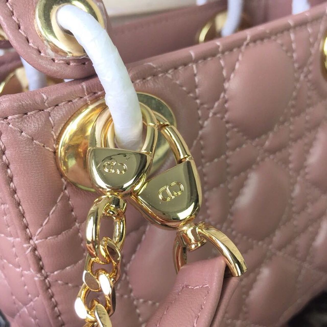 Top Quality Mini Lady Bag Gold Toned Hardware Dusty Pink For Women 18cm/7in CD