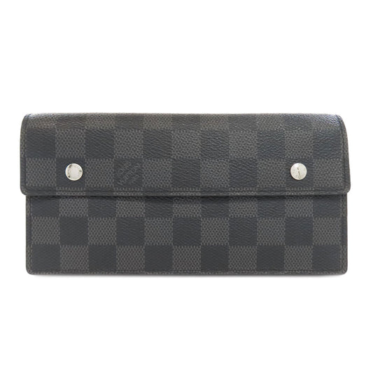 LOUIS VUITTON Long Wallet Purse N60023 Damier canvas gray Acordion mens
